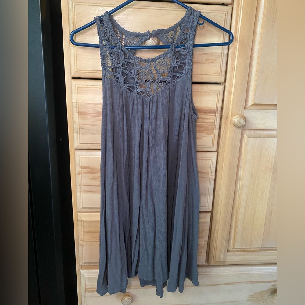 Grey long tank top